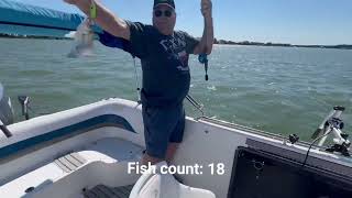 Livescope Fishing on Richland Chambers Lake for White Bass [upl. by Yuu624]