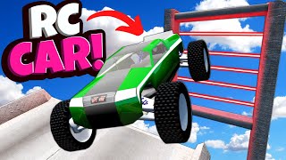 Testing TINY RC Cars VS Laser Jump BeamNG Drive Mods [upl. by Kovacs]