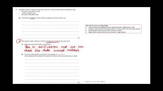 Q4 part b i  VERIFICATION  DOUBLE DATA ENTRY  iGCSE Computer Science Paper 22 June 2023 [upl. by Elysha]