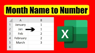 How to Convert Month Name To Month Number in Excel [upl. by Rednasxela]