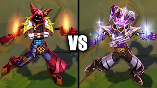 Soul Fighter Shaco vs Prestige Soul Fighter Shaco Skins Comparison League of Legends [upl. by Marduk]