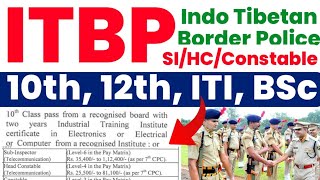 ITBP Telecommunication Recruitment 2024  10th 12th ITI BSc  ITBP Recruitment 2024 Online form [upl. by Archer46]