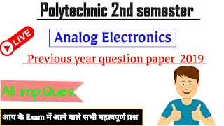 Analog Electronics previous year paper 2019important questions analog electronicsstudy mega point [upl. by Foah541]