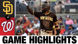 Padres vs Nationals Game Highlights 71621  MLB Highlights [upl. by Willard]