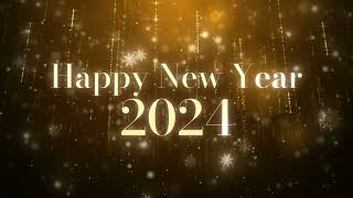 HAPPY NEW YEAR 2024 BG Video Wallpaper Screesaver 1 HOUR yellow gold [upl. by Black]