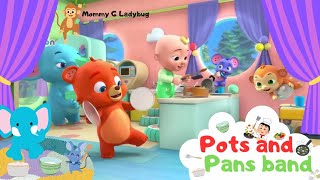 Pots and Pans Band 👨🏻‍🍳🥣  Mommy G Ladybug [upl. by Yrovi]