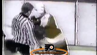 1973 1974 Bernie Parent Hits Ref Philadelphia Flyers [upl. by Izawa28]