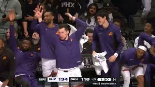 Devin Booker Does the Mikal Bridges 3 Point Celebration To Mikal [upl. by Ethe604]