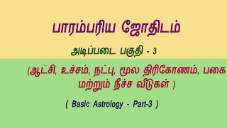 தமிழ் அடிப்படை ஜோதிடம் Tamil Jothidam Basic Astrology Part3 [upl. by Nnazil]