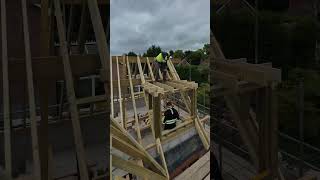 new dormer hand cut roof carpentry carpenter roof joinery timberframe building renovation [upl. by Tadeo]