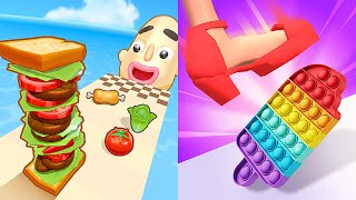 Sandwich Runner vs Tippy Toes  All Levels Mobile Games  Android IOS Gameplay Walkthrough [upl. by Annairam119]