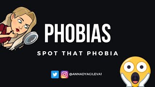 Phobias Spot that phobia Pantophobia gymnophobia hagiophobia brontophobia [upl. by Ailahtan]