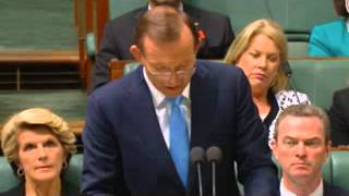 Australian Prime Minister Tony Abbott over missing Malaysia Airlines [upl. by Neuburger60]