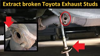 Toyota Exhaust Stud Repair Oxygen Sensor NO WELDING Rusted out Stud Extraction 1998 Rav4 shown [upl. by Adamis]