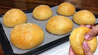 NOKNEAD BURGER BUNS  Eggless Recipe  Make soft Burger buns the easy way [upl. by Isabeau637]