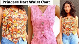 DIY Waistcoat  How to Draft a Princess Dart Waistcoat  Easiest method  How to make a Waistcoat [upl. by Tram]