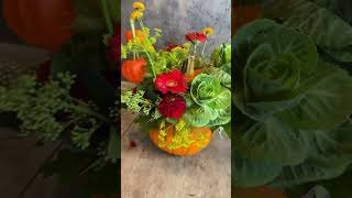 pumpkins with flowers op florist flower blumen fyp [upl. by Ketchum]