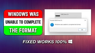 How To Solve Windows Was Unable To Complete The Format [upl. by Odrick]