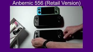 Anbernic RG556  Unboxing and size comparison with Retroid and Ayn handhelds [upl. by Boj]