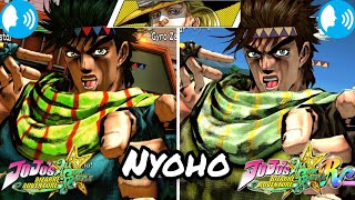 Josephs Old Nyoho VS New Nyoho Voice ComparisonJoJos Bizarre Adventure All Star Battle R [upl. by Jonell628]