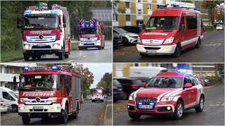 FEUER IN LAGERHALLE  VOLLALARM Einsatzfahrten Freiwillige Feuerwehr NeukirchenVluyn [upl. by Tur161]