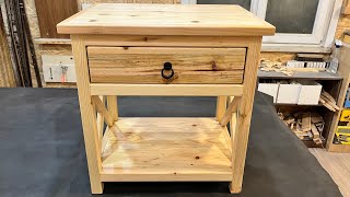 Making nightstand from pallets  Pallet wood nightstand diy  Paletten komidin yapımı [upl. by Nhabois]