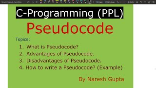 What is Pseudo Code  How to use it  Advantages and Disadvantages of Pseudo Code [upl. by Carlyn152]