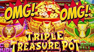 NEW THIS TRIPLE POT GAME CAN PAY HUGE BIG WIN 😍 TRIPLE TREASURE POT Slot Machine ARUZE GAMING [upl. by Ringe202]