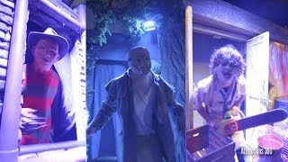 4k Freddy Jason Leatherface ALL in 1 Maze Highlights  Halloween Horror Nights 2017 [upl. by Neret536]