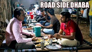 Pure Veg Roadside Family Dhaba in Hyderabad  Punjabi Food  Dhaba with Cots [upl. by Anastice]