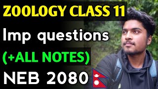 Important questions of Zoology Class 11 Nepal  All Notes pdf  New Syllabus [upl. by Nahtonoj]