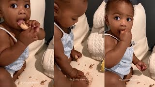 Dwyane Wades daughter Kaavia James takes her Dads Cookies [upl. by Thain932]