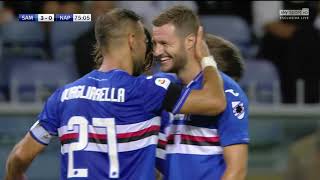 SKY SPORT HD TREVISANI  Il capolavoro di Quagliarella in Sampdoria Napoli 30 [upl. by Lledniuq324]