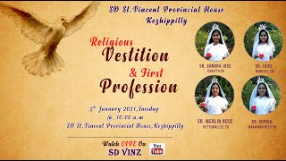 Religious Vestition and First Profession  SD St Vincent Provincial House Kozhippilly [upl. by Eruot]