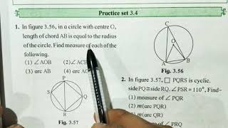 Practice set 34 geometry 10th Class Circle std 10 part 1 question 1234 1 to 4 Maths 2 in Hindi [upl. by Claudian]