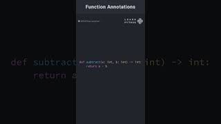 Function Annotations in Python coding programminglanguage programming python pythonlearning [upl. by Iak]