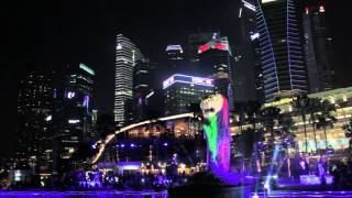 Merlion and I Merlions 40th Birthday Light Show [upl. by Deeyn771]