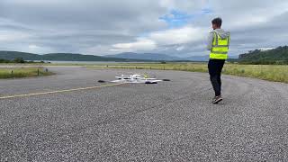 Oban Airport  drone departing for Lochnell [upl. by Amitaf]