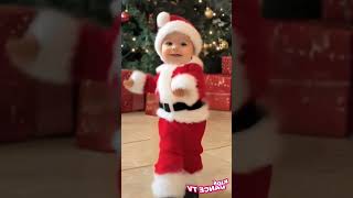 Ready for christmas day Feliz Navidad dance with cute santa babyshorts cute babydance [upl. by Friedly120]