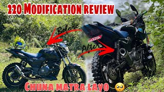 MODIFIED 220 F PULSAR REVIEW😝 LASTI CHUNA LAYO BIKE LAY🥹HAKKU [upl. by Kaylyn]