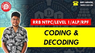 CODING amp DECODING  RAILWAY EXAMS  STUDY PLAN  Revision Class [upl. by Legnaesoj]