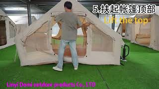 Large Outdoor Family Tent For Camping Waterproof Oxford Canvas With Air Cotton Glamping Inflatable F [upl. by Ydnyc]