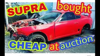 Wrecked Supra bought CHEAP at auction rebuild PROJECT part 1 [upl. by Eustace662]