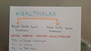 KısaltmalarBüyük harfle yapılan kısaltmalar [upl. by Lilla]