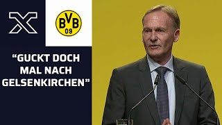 Diesen Seitenhieb kann Watzke sich nicht verkneifen  BVB Mitgliederversammlung  Bundesliga [upl. by Oniliuqnart755]