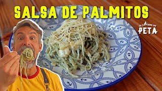 SALSA DE PALMITOS con fideos verdes – Receta SUPER SABROSA [upl. by Chadwick225]