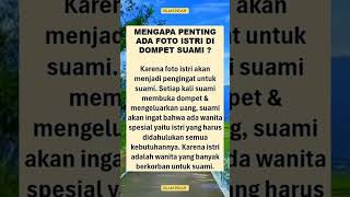 Mengapa Harus Ada Poto di Dompet Suami videoshort motivasi video quotes [upl. by Darline85]