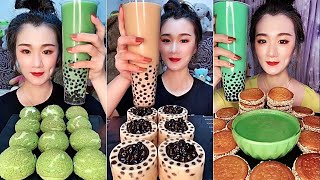 POPULAR FOODS bubble tea drinking cookies jelly ASMR SATİSFYİNG chewy sounds 泡泡茶饮料饼干果冻 4 [upl. by Nnaynaffit894]