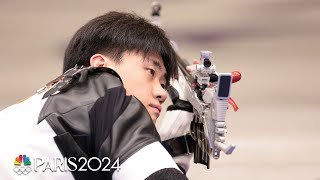 China secures another shooting gold in mens 50m rifle three positions  Paris Olympics  NBC Sports [upl. by Sheeree]