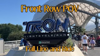 Tron Rollercoaster POV Full Ride and Line Walt Disney World Night TIme [upl. by Bonney]